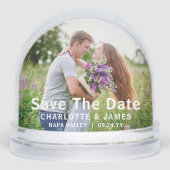 Sla de datum op Modern Wedding Photo Custom Sneeuwbol (Voorkant)