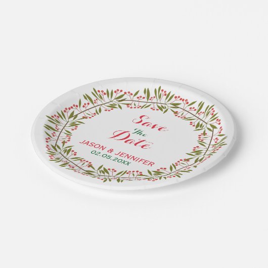 Sla de datum op - Multicolour bloemenkrans Papieren Bordje (Gekanteld)