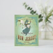 Sla de datum op - New Jersey kaart met mooie vogel (Staand voorkant)