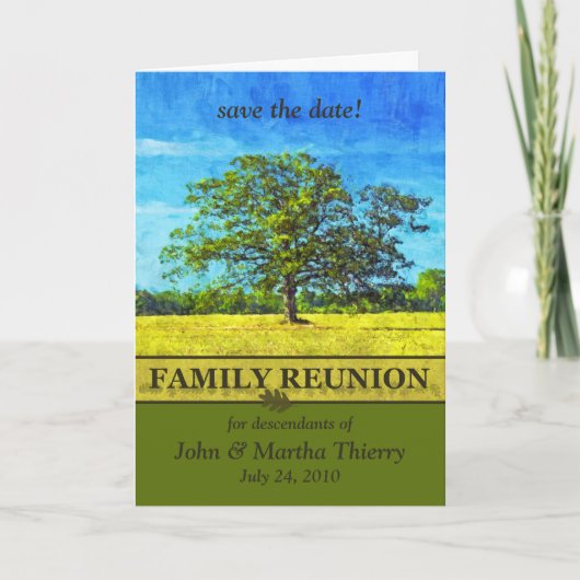 Sla de datum op - Oak Tree Design for Family Reuni Aankondiging (Voorkant)