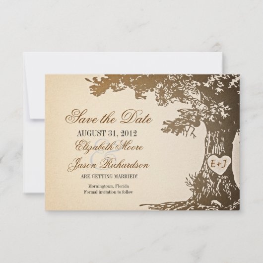 Sla de datum op Old Tree platte kaarten (Voorkant)