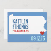 Sla de datum op -  - Pennsylvania Aankondigingskaart (Voorkant / Achterkant)