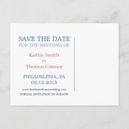 Sla de datum op -  - Pennsylvania Aankondigingskaart (Achterkant)