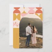 Sla de datum op, Retro, boog foto, 70's roze Save The Date (Achterkant)