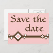 Sla de datum op : Retro Diamonds : Aankondigingskaart (Voorkant / Achterkant)