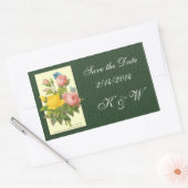 Sla de datum op Roze Gele Rozen Sticker (Envelop)