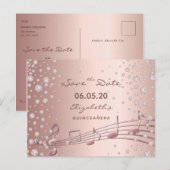 Sla de datum op roze goud glam Quinceañera feestje Briefkaart (Voorkant / Achterkant)