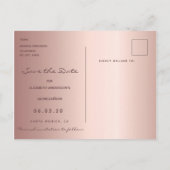 Sla de datum op roze goud glam Quinceañera feestje Briefkaart (Achterkant)