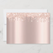 Sla de datum op Roze Goud Glitterdruppels Bruiloft Save The Date (Achterkant)