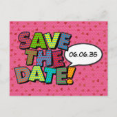 Sla de datum op Roze Modern Hearts Confetti bruilo Aankondigingskaart (Voorkant)