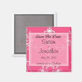 Sla de datum op Roze Scroll Magneet (Voorkant / Achterkant)