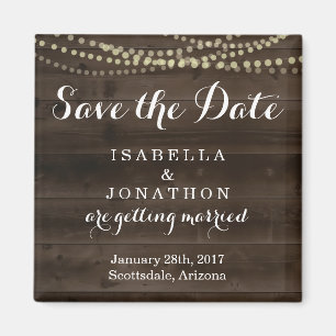 Sla de datum op - Rustic Wood Wedding Magneet