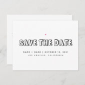 Sla de datum op Schattigee eenvoudige huwelijksaan Briefkaart (Voorkant / Achterkant)