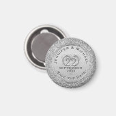 Sla de datum op -  Silver Foil Look Magneet (Voorkant / Achterkant)