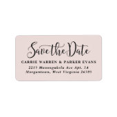 Sla de datum op simpele roze retouradres etiket (Voorkant)
