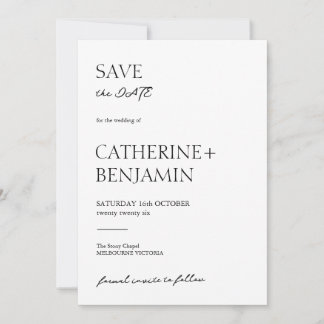 Sla de datum op straalt tijdloze charme en elegant save the date