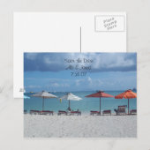 Sla de datum op - strand bestemming bruiloft aankondigingskaart (Voorkant / Achterkant)