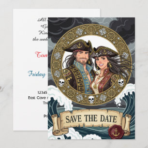 Sla de datum op Stunning Pirate Huwelijk Save The Date