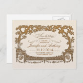 Sla de datum op  Trees Typografische briefkaarten (Voorkant / Achterkant)