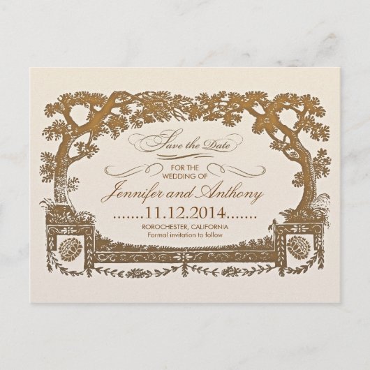 Sla de datum op  Trees Typografische briefkaarten (Voorkant)