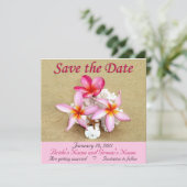 Sla de datum op - Tropisch strand bruiloft Save The Date (Staand voorkant)