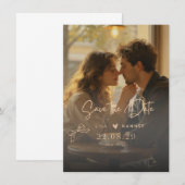 Sla de datum op Trouwkaart | Romantisch Save The Date (Voorkant / Achterkant)
