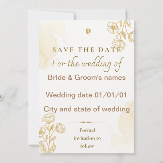 Sla de datum op trouwkaart save the date (Voorkant)