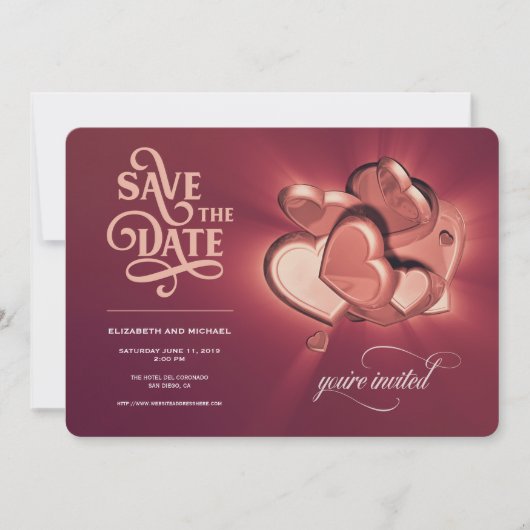 Sla de datum op trouwkaart (versie 2) save the date (Voorkant)