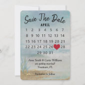 Sla de datum op Trouwkalender Strand Zeester Kaart (Voorkant)