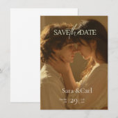 Sla de datum op Trouwuitnodiging | Romantisch Save The Date (Voorkant / Achterkant)