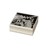 Sla de datum op vintage propellor vliegtuig rubberstempel (Stempel)
