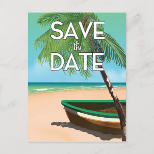 Sla de datum op vintage vissersboot briefkaart