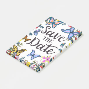 Sla de datum op Vintage Vlinders. Post-it® Notes