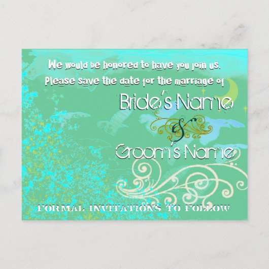 Sla de datum op - Vliegende vogels - Aankondigingskaart (Achterkant)