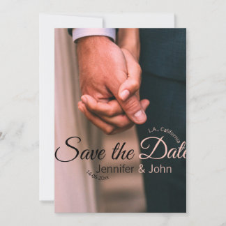 Sla de datum op voeg koppel naam plaats datum foto save the date