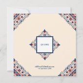 Sla de datum op, volkskunst bloemrijk, rood wit en kaart (Achterkant)