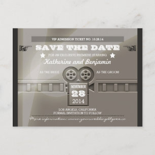 Sla de datum op voor de briefkaarten voor filmtick