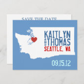 Sla de datum op -  - Washington Save The Date (Voorkant / Achterkant)