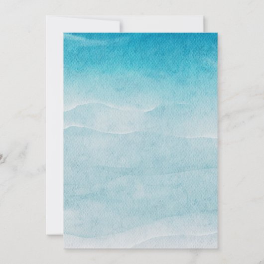 Sla de datum op Zomer Blauwe Oceaan Strand Bruilof Kaart (Achterkant)