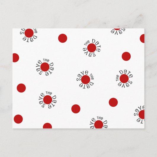 Sla de datum Polka Dots Briefkaart Sjabloon op (Voorkant)