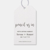 Sla de datum potlood ons in bruiloft cadeaulabel (Voorkant)