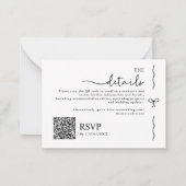 Sla de datum QR code zwart wit monochroom op Notitiekaartje (Achterkant)