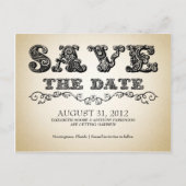 Sla de datum retro  briefkaarten (Voorkant)