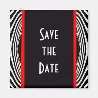 Sla de datum Retro Chic Wedding Zebra Zigzag op