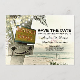 Sla de datum  Romantische strandbestemming op Save The Date