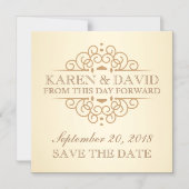 Sla de datum  Scrolls bruiloft herinnering Magnetische Uitnodiging (Voorkant)