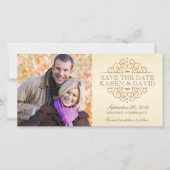 Sla de datum  Scrolls-fotokaarten op Save The Date (Voorkant)