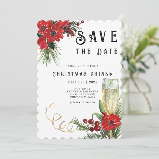 Sla de datum Sjablonen kerstfeest Kaart (Staand voorkant)