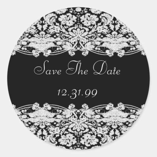 Sla de datum Sticker- tekst op Ronde Sticker (Voorkant)