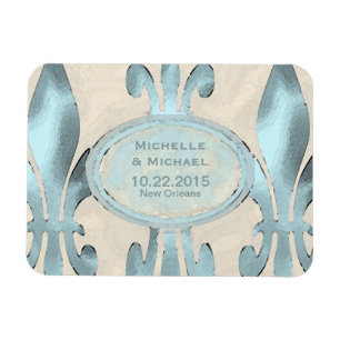 Sla de datum  Stijl Fleur de Lis op Magneet